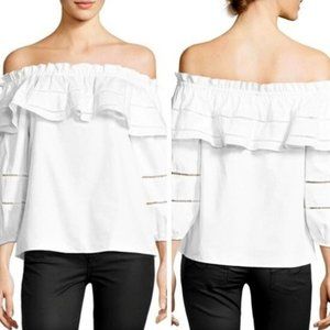 Parker • Kiara Off the Shoulders Ruffle Blouse || Medium